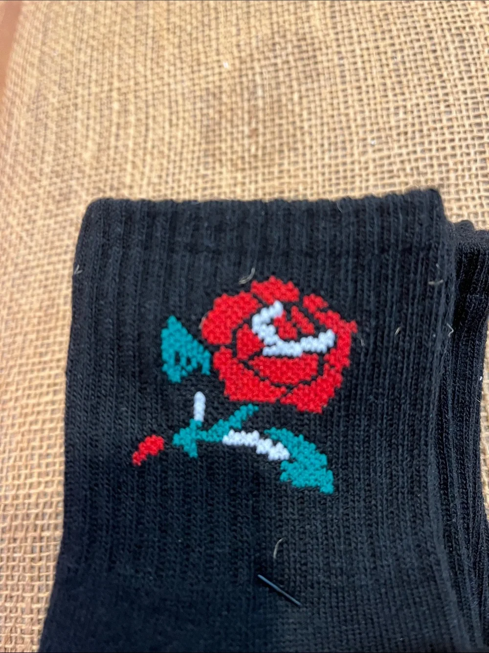 Ed Hardy Black Mid-Crew Socks